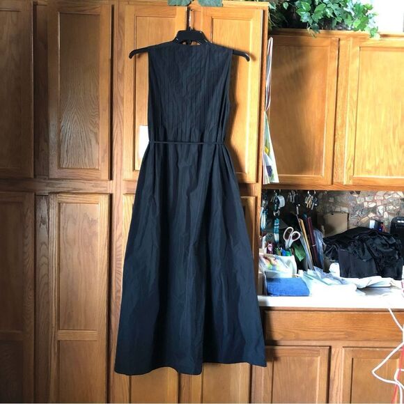 Saint Art Pleated Sleeveless Belted Chelsea MIDI Dress - S - Picture 9 of 14